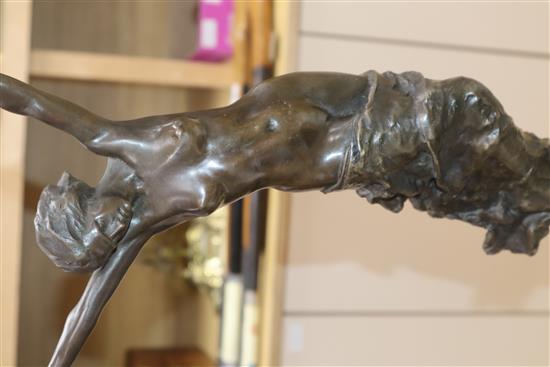 A bronze female nude, signed C. Ruben height 57cm
